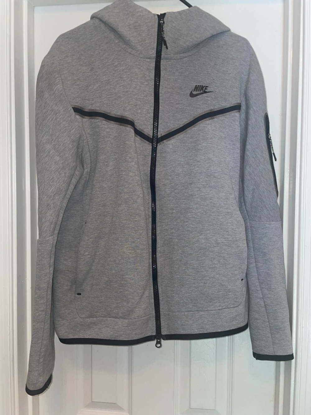Nike Men’s Grey Nike Tech Full-Zip Hooded Jacket